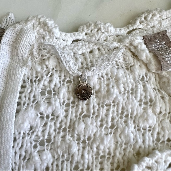 NWOT Anthropologie Knitted & Knotted Crochet Top White Sz S - Picture 5 of 9